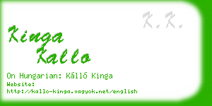 kinga kallo business card