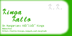 kinga kallo business card